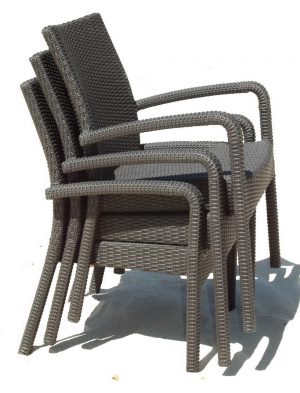 Valerie stacking chair, synthetic rattan, 91x61x63