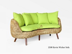Kevin Curve Wicker Sofa